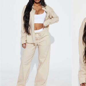 Fashion Nova Tan Track Pants & Joggers
